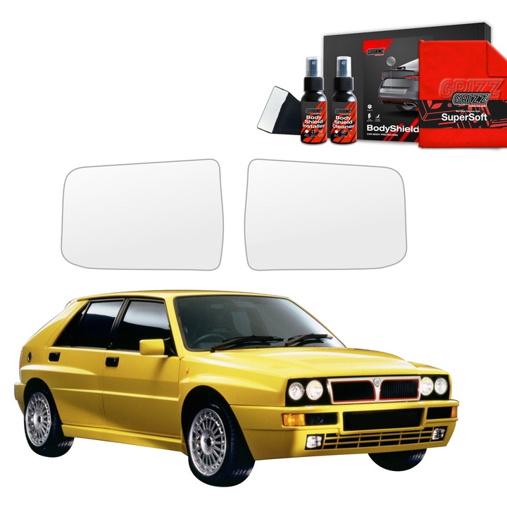 4in1 Folie de protectie pentru oglinzi pentru Lancia Delta Integrale (1992-1994), Grizz Glass, Transparent