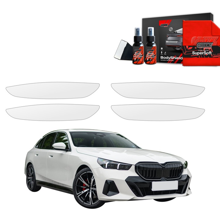 Folie de protectie PPF Transparenta Grizz Glass pentru caroserie, autoregenerare, 100% transparenta, set complet, pentru BMW 5 Kombi G60 520d (2024-2025)