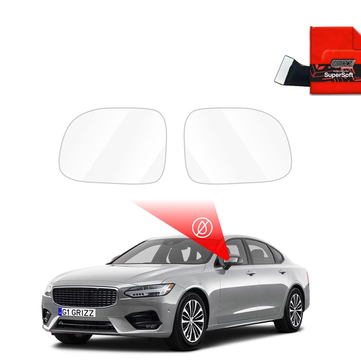 Folie anti-ploaie pentru oglinzi pentru Volvo S90 (2016-2020), Grizz Glass, Transparent