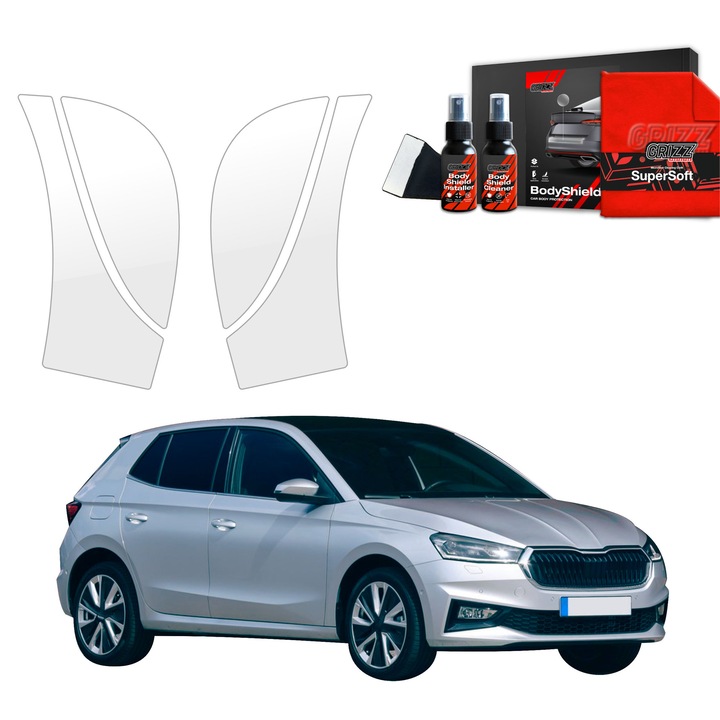 Folie de protectie PPF Transparenta BodyShield pentru Skoda Fabia (2019-2025), set complet, 100% transparenta