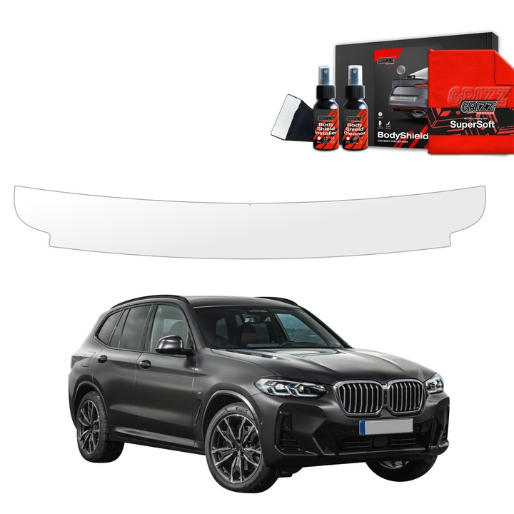 Folie de protectie PPF Transparenta BodyShield, Grizz Glass, set complet, 100% transparent, pentru BMW X3 (2021-2024)