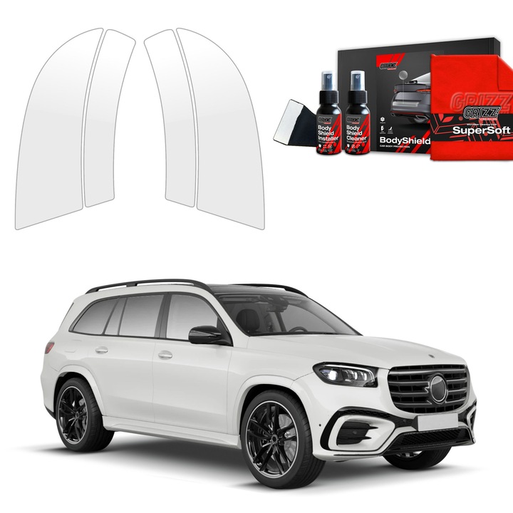 Folie de protectie PPF Transparenta Grizz Glass, set pentru Mercedes GLS 450d (2023-2025), 100% transparenta