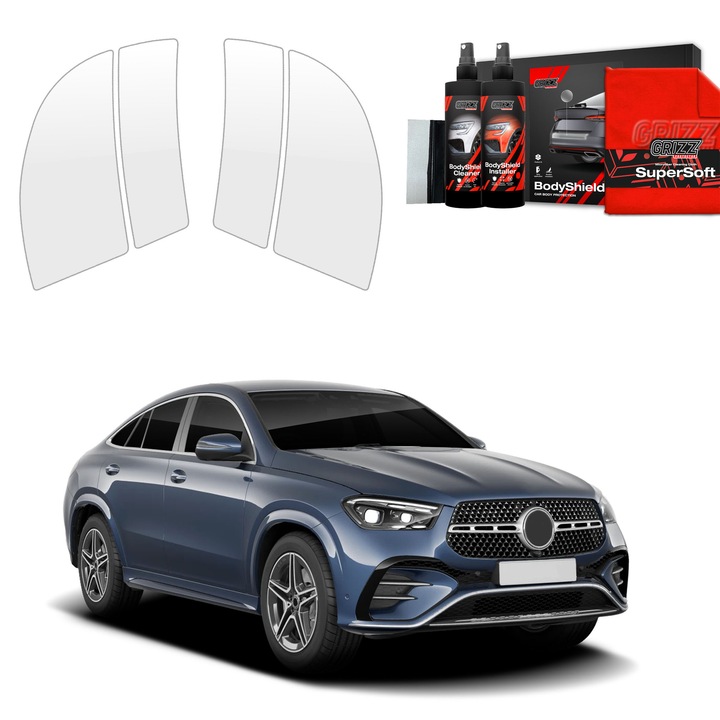 Folie de protectie PPF Transparenta Grizz Glass pentru Mercedes GLE 450d (2023-2025), set complet, 100% transparenta