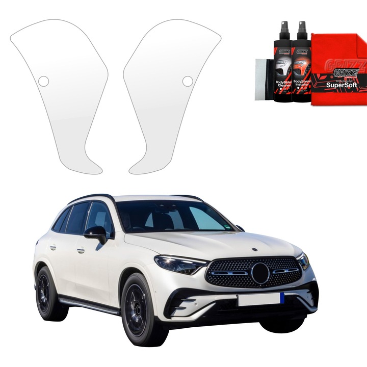 Folie de protectie PPF transparenta Grizz Glass pentru caroserie, set complet, 100% transparenta, compatibila cu Mercedes-Benz GLC C254 (2023-2025)