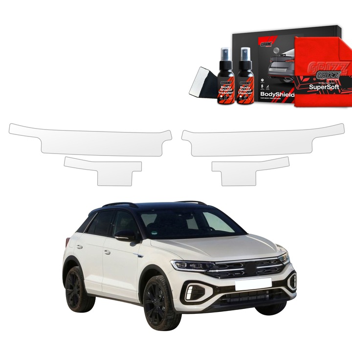 Folie de protectie PPF Transparenta BodyShield pentru Volkswagen T-Roc 2021-2025, set complet, 100% transparenta