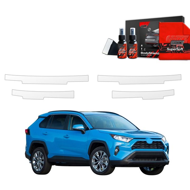 Folie de protectie PPF Transparenta Grizz Glass pentru Toyota RAV4 HEV (2021-2025), set complet, 100% transparenta