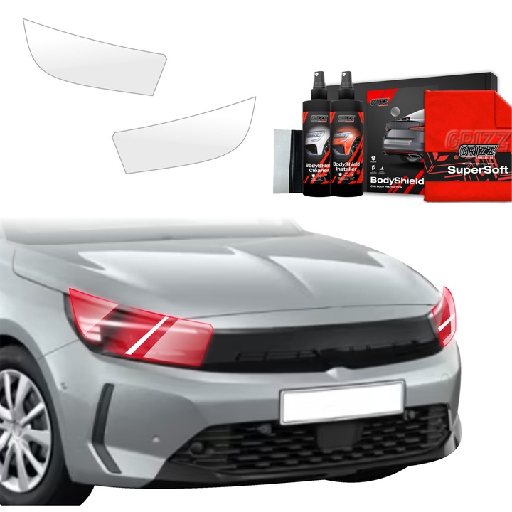 Folie de protectie PPF Transparenta BodyShield pentru caroserie, Grizz Glass, 100% transparenta, set complet, pentru Opel Corsa (2023-2025)