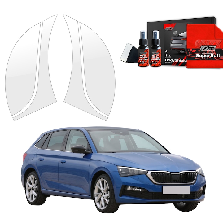 Folie de protectie PPF Transparenta Grizz Glass pentru caroserie, 100% transparenta, set complet, pentru Skoda Scala (2019-2023)