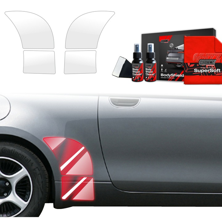 Folie de protectie PPF Transparenta Grizz Glass pentru Fiat 500 (2016-2025), set complet, 100% transparenta