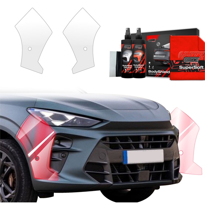 Folie de protectie PPF Transparenta Grizz Glass pentru Cupra Terramar 2024-2025, set complet, 100% transparenta