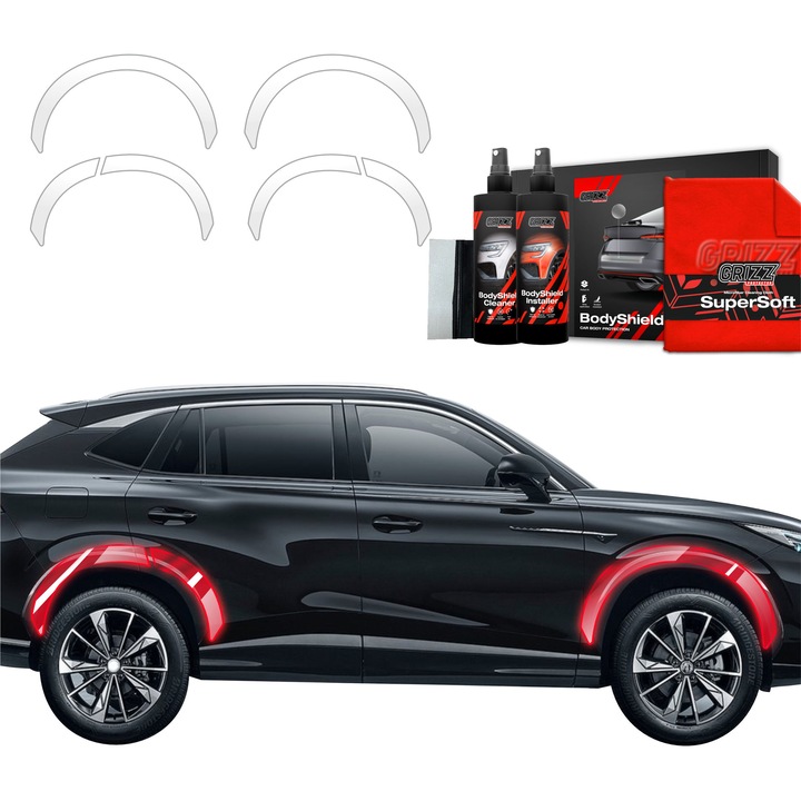 Folie de protectie PPF Transparenta BodyShield, Grizz Glass, set complet, 100% transparenta