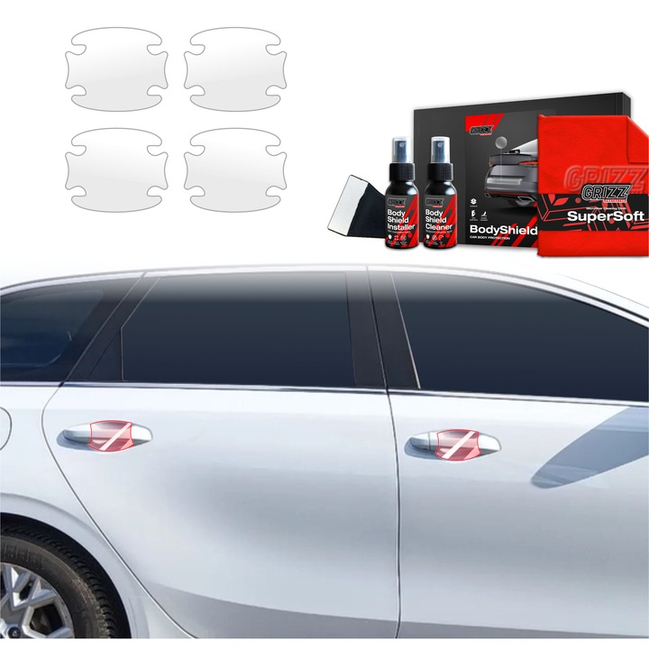 Folie de protectie PPF Transparenta BodyShield, Grizz Glass, 100% transparenta, set complet, pentru Kia Ceed (2021-2025)