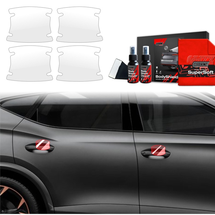 Folie de protectie PPF Transparenta BodyShield, Grizz Glass, 100% transparenta, set complet pentru instalare