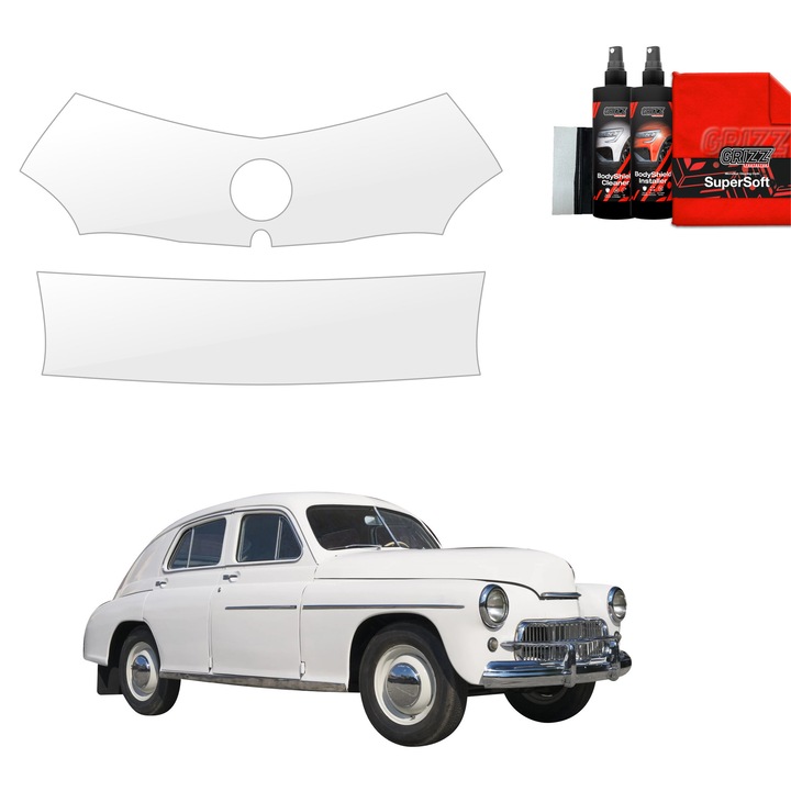 Folie de protectie PPF transparenta Grizz Glass pentru caroserie, autoregenerare, 100% transparenta, set complet