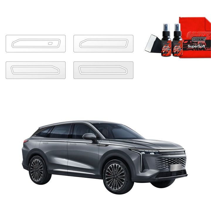 Folie de protectie PPF Transparenta Grizz Glass pentru caroserie, autoregenerare, 100% transparenta, set complet