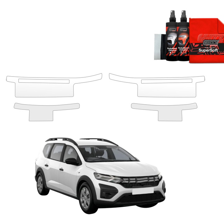 Folie de protectie PPF transparenta Grizz Glass pentru Dacia Jogger 2022-2025, set complet, autoregenerare, 100% transparenta
