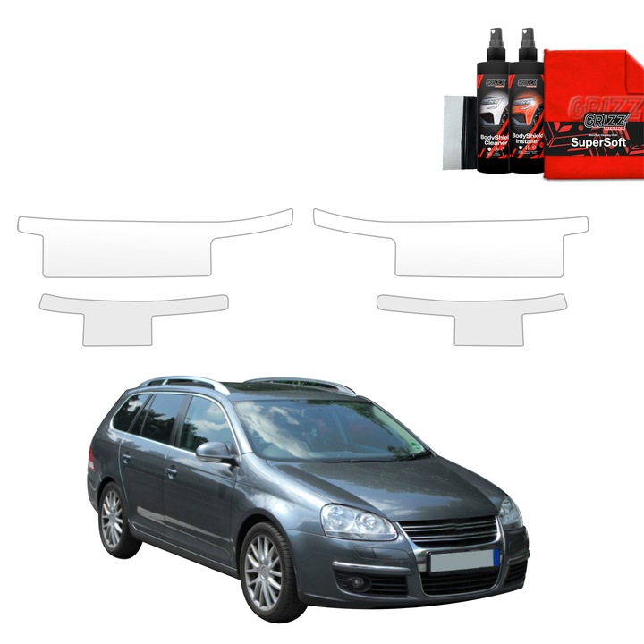 Folie de protectie PPF Transparenta BodyShield pentru Volkswagen Golf 5 Variant, 4in1, transparent, set complet de instalare