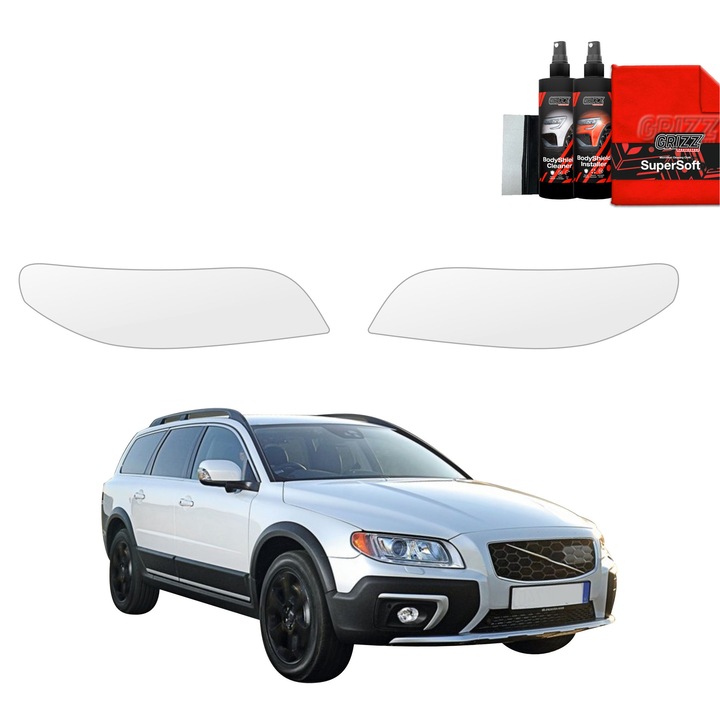 Folie de protectie PPF Transparenta BodyShield pentru caroserie, Grizz Glass, 100% transparenta, set complet, pentru Volvo XC70 3 Kombi 5D (2013-2016)