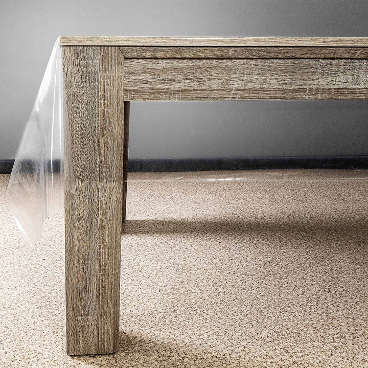 Musama de protectie pentru fata de masa, Grosime 0, 1 mm, 140 x 100 cm, DecoMeister®, Model Transparenta, CO009-140-0100
