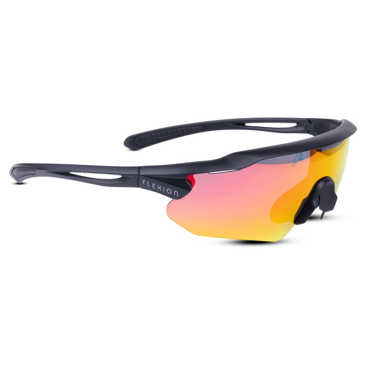 Flexion Sparta, Огледални Слънчеви Очила за Бягане и Колоездене, Леща Sunset Chrome