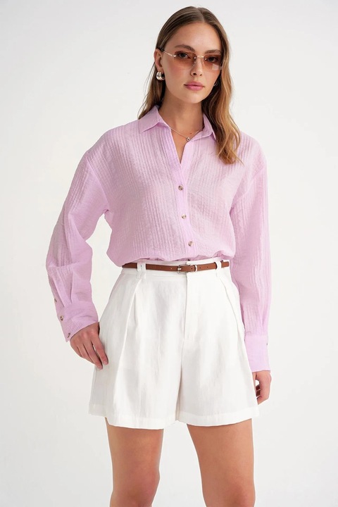 Camasa dama, Mixray, camasa cu maneca lunga, roz pudrat, textildwqf, Roz pudrat