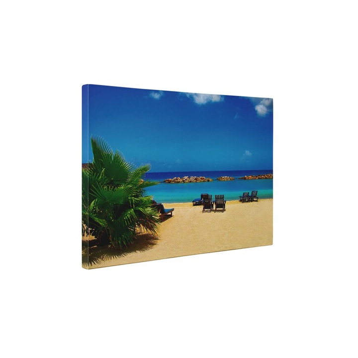Relaxare pe plaja - Tablou Canvas - 65x85 cm