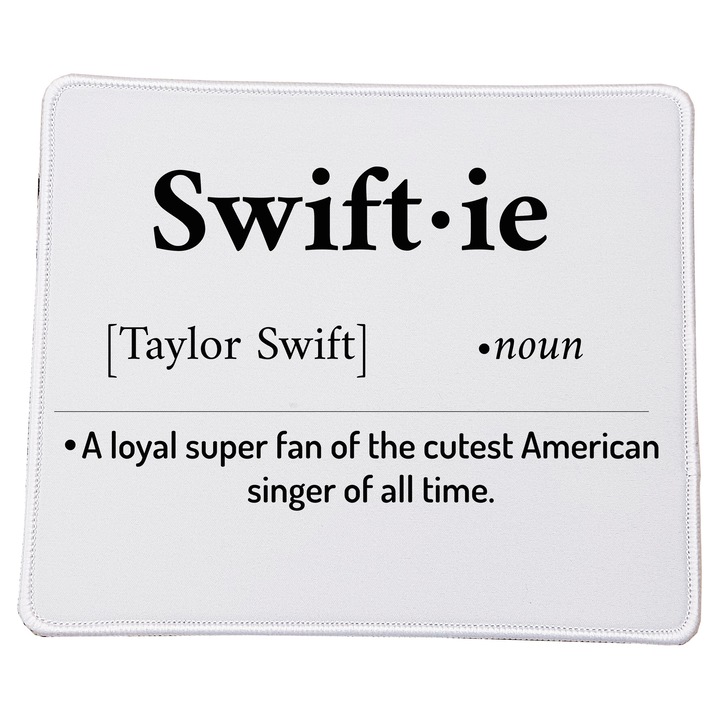 Mousepad Taylor Swift No.8, 23x20cm, suprafata imprimata de calitate, baza din cauciuc antiderapant