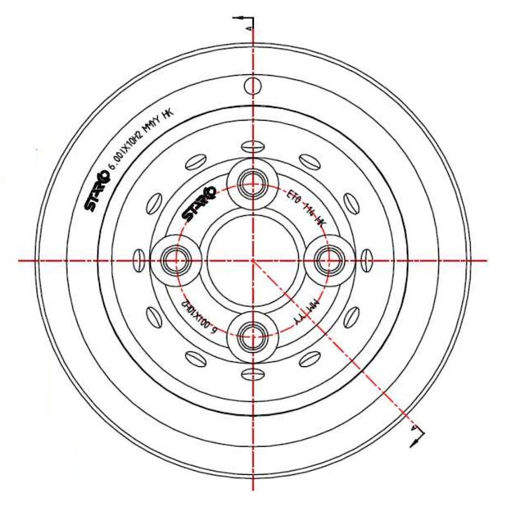 Janta remorca 6.00Ix10 4/60/100 ET0 Silver KENDA
