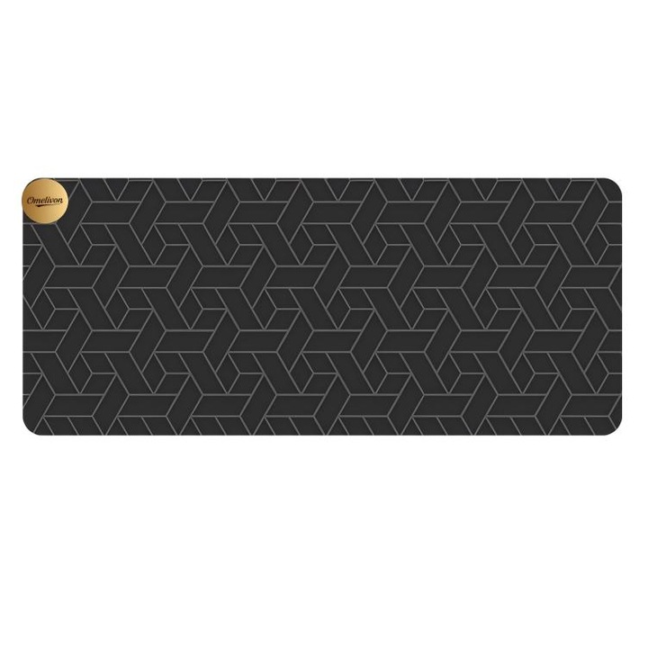 Mousepad mare XL, Omelivon, hexagonal, impermeabil, negru, 80x30cm