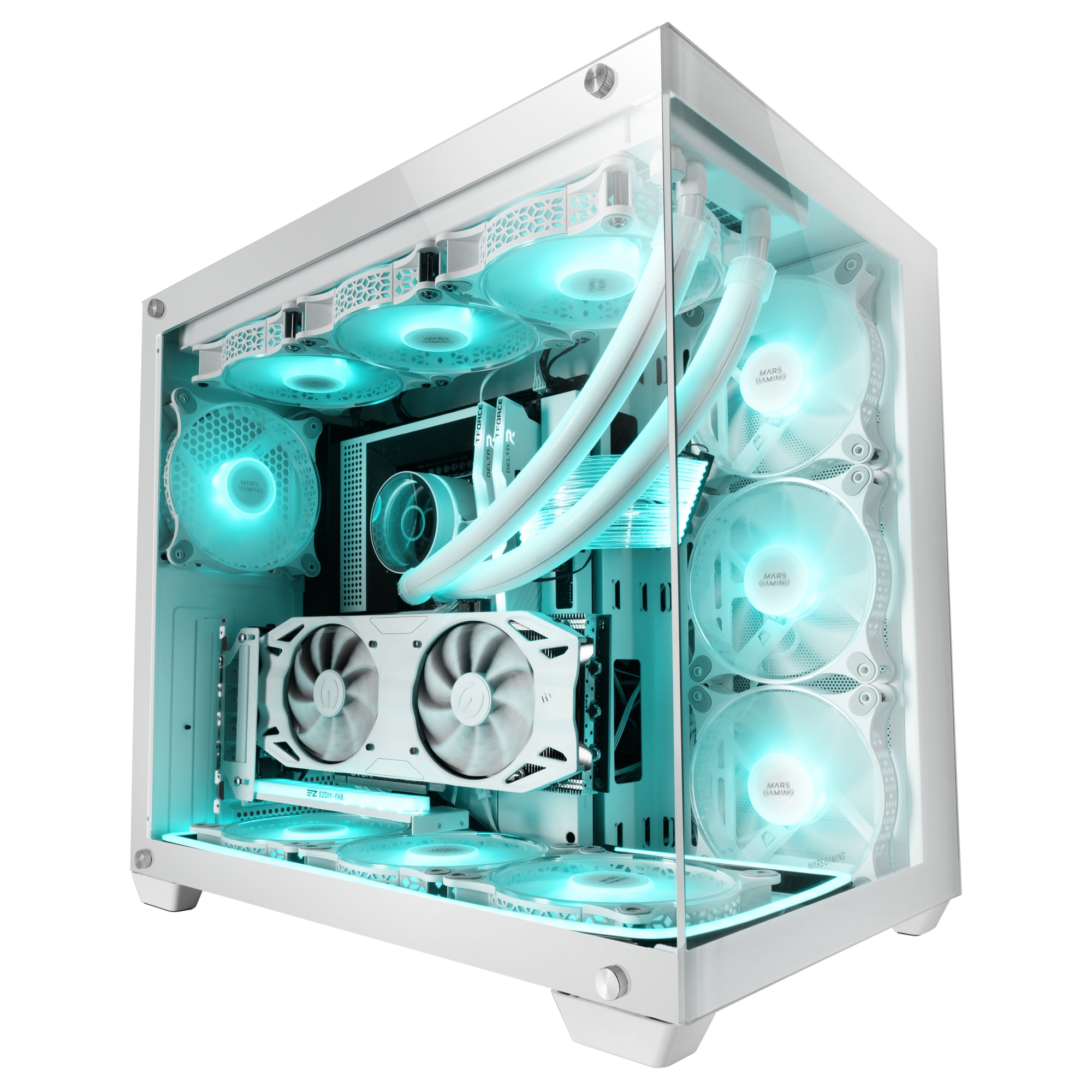 Sistem Desktop PC Gaming GRT White FAN cu procesor AMD Ryzen 7