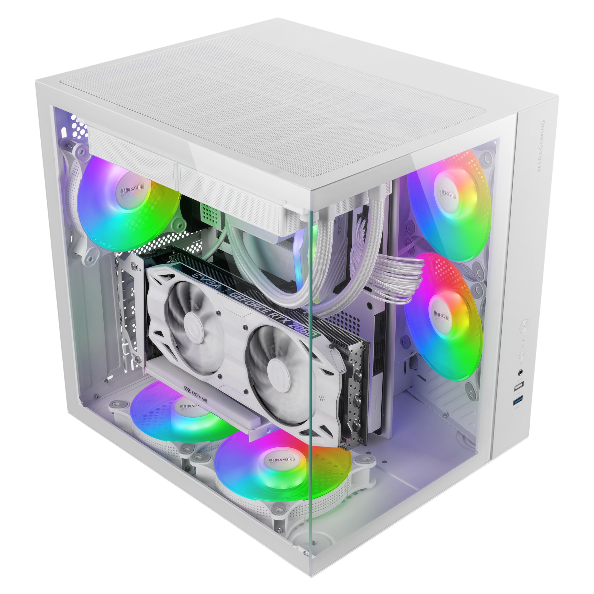 Sistem Desktop PC Gaming GRT White FAN cu procesor AMD Ryzen 7