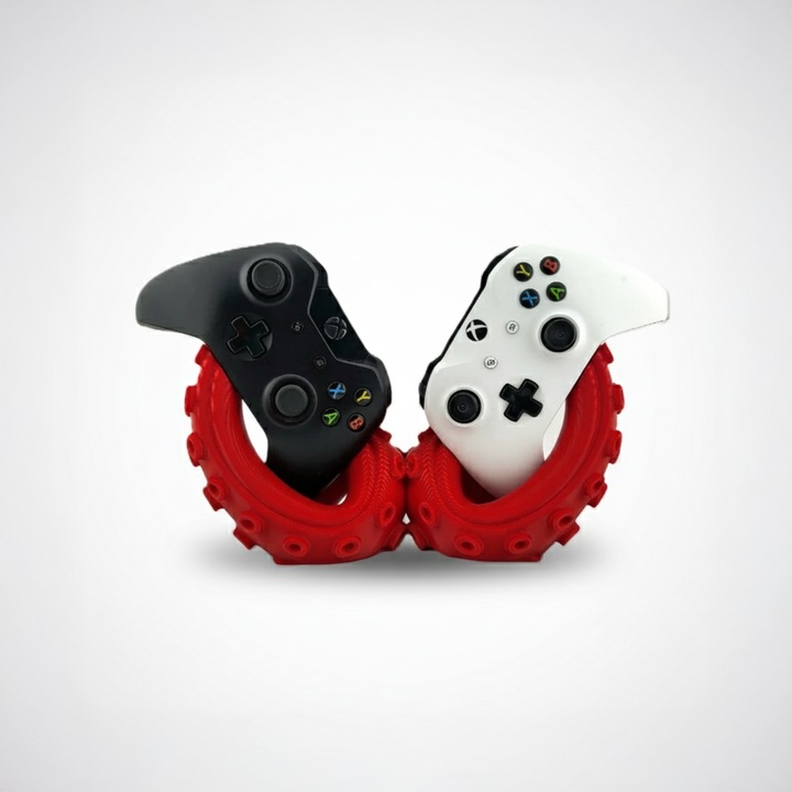 Suport Dublu Controller Xbox, design Kraken, rosu