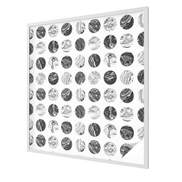 Ablak matrica ólomüveg, Tulup, Márvány elegancia, Fehér, 100x100 cm, Dekorációs Ablakfólia, Megfelelő méret ablakokhoz vagy világos felületekhez, 010450850020000011641