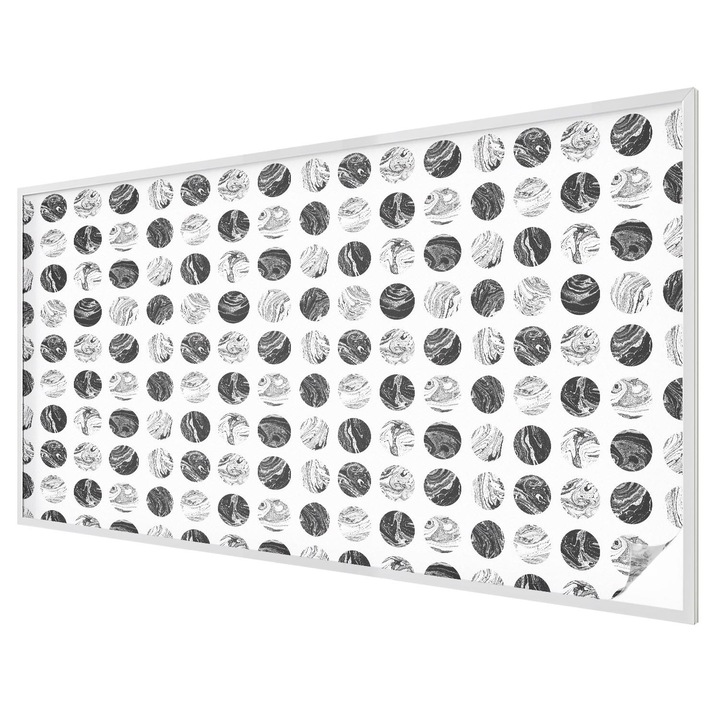 Folie geam vitraliu, Tulup, Cercuri de marmura care se repeta armonios, Vitraliu Autoadeziv, 200x116 cm, Ideal Pentru Decor Interior, 010450850060000011641