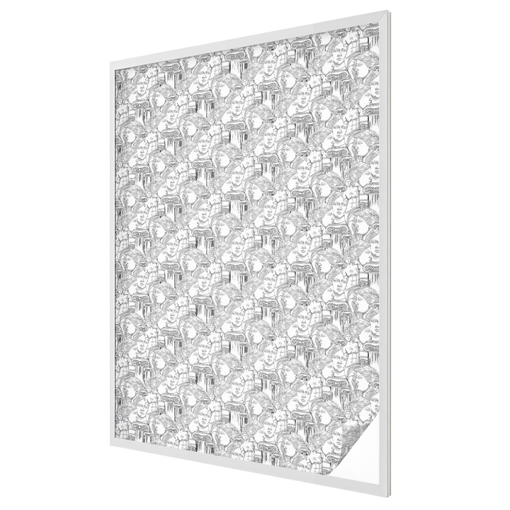 Folie Decorativa, Tulup, Modele antice simetrie fete eleganta, Autoadeziva cu Efect de Vitraliu, 100x146 cm, Ideal Pentru Decor Interior, 010450850080000074202