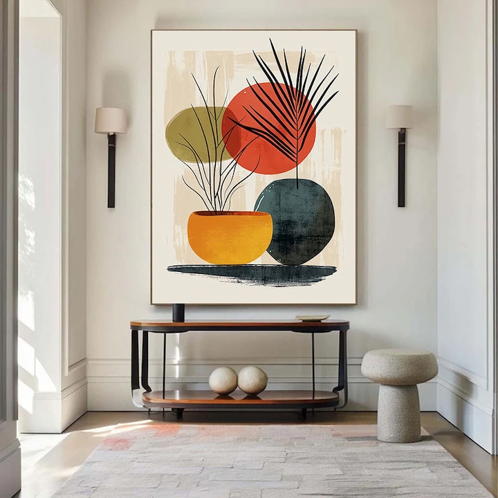 Tablou Abstract - Atlas al Formelor - 30 x 50 cm, Tablouri Abstracte Premium, Decor pentru Living, Dormitor sau Hol, Cadou Inspirat, Tablou Modern, Sasiu lemn, Vizio Tablouri Canvas®