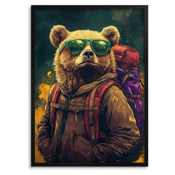 Plakat in rama, Naklejkomania, 70x100cm, design modern, rama din aluminiu neagra, calitate premium