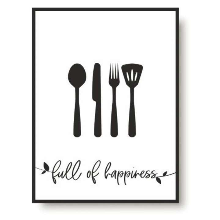 Plakat mare in rama, Naklejkomania, design minimalist, 70x100cm, culoare neagra