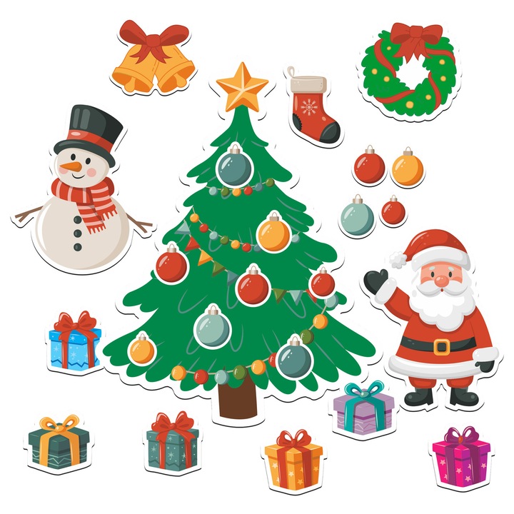 Mágneses puzzle XXL készlet gyerekeknek, karácsonyi témájú, 30x45cm