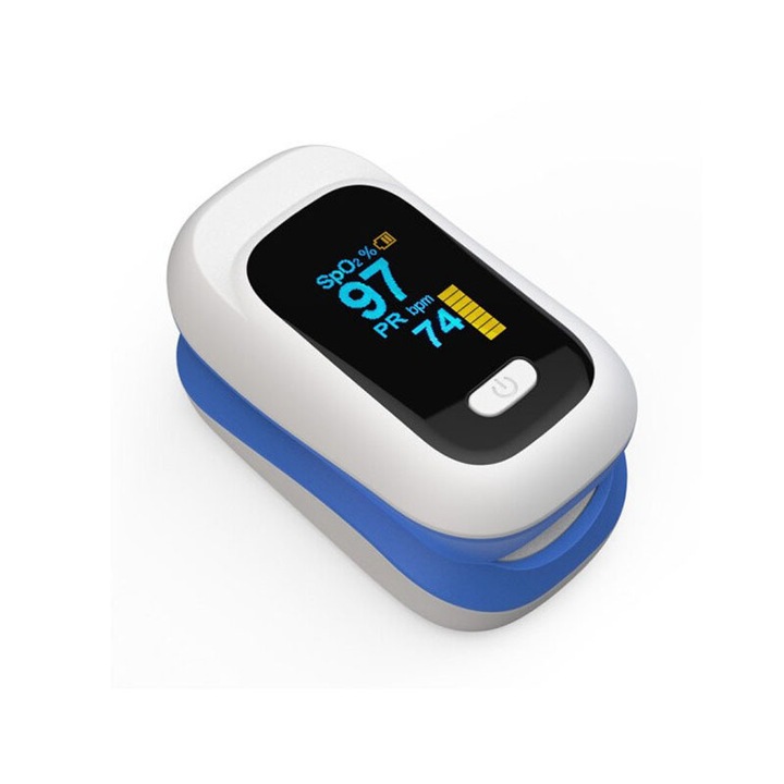 Пулсоксиметър, преносим, точен и бърз, червен, размер за пръст