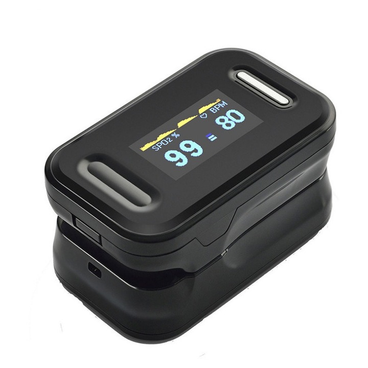 Пулсоксиметър, TFT дисплей, преносим, 50g, 20-30 часа живот на батерията