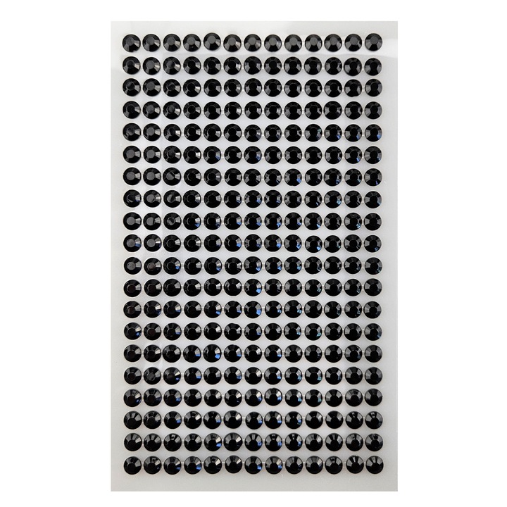 Öntapadós kristálykészlet, Netuno, Akril, Barkács projektekhez, Dekorációs, 6 mm, 0,1 kg, 10 x 6 cm, Fekete, 260 db