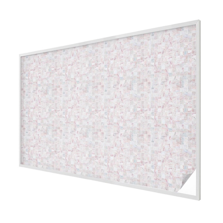 Autocolant Pentru Geam si Folie Decorativa Autoadeziva, Tulup, Un elegant mozaic roz intercalat cu nuante de gri, Protectie Solara si Intimitate, 200x146 cm, Ideal Pentru Decor Interior, 010450850090000033417
