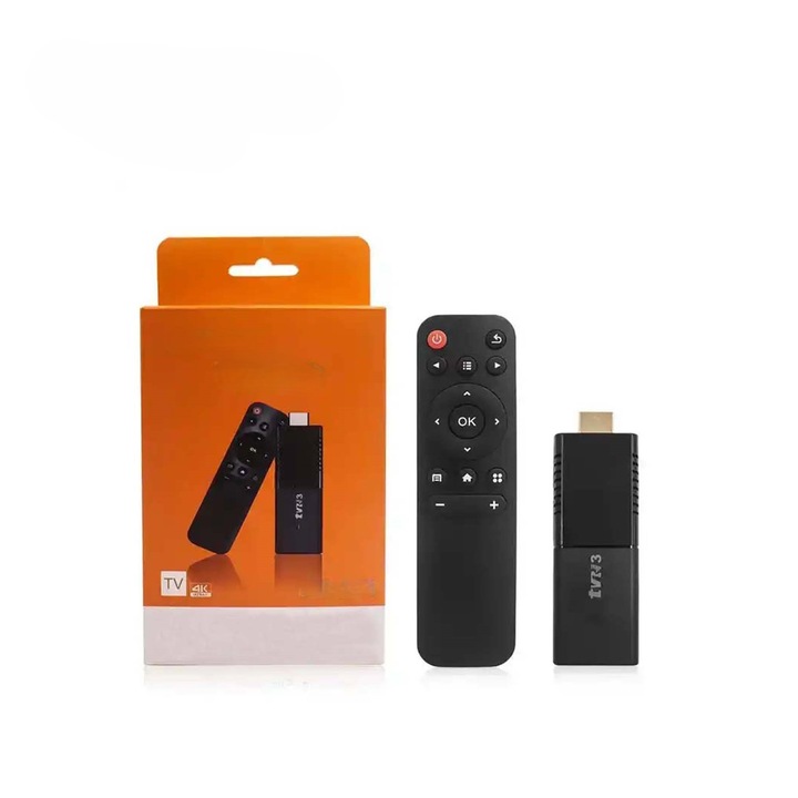 Player TV Stick 4K Ultra HD, hangvezérléses távirányító, Plug and Play Smart TV frissítő készlet, könnyedén élvezheti a filmek és TV-műsorok hatalmas könyvtárát