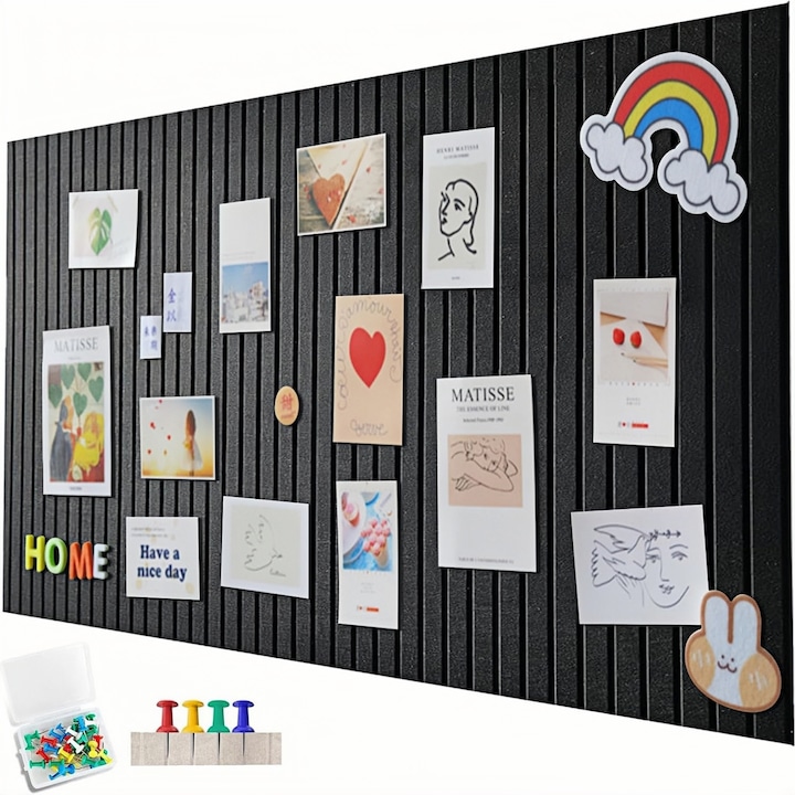 Set 12 Panou tapitat pentru decorarea, Wacorresi®, Panou tapitat perete, 30 x 30 cm, autoadeziv si acustic, perfect pentru living, dormitor sau birou, ofera un decor elegant si modern, Negru