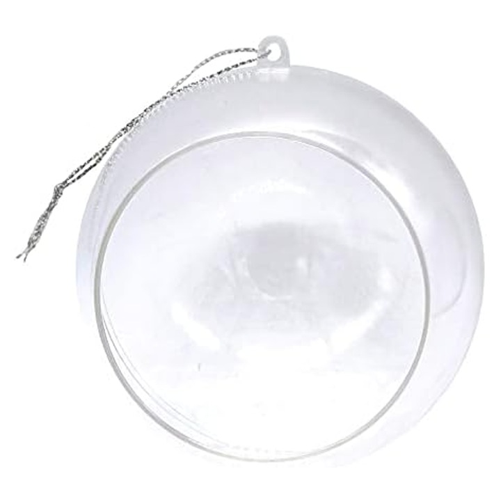 Set Bombi Acrilice, Netuno, Transparent, Impartit, Reutilizabil, Diametru 12 cm Cu Orificiu 8 cm, 12 cm, Transparent, 5 Buc