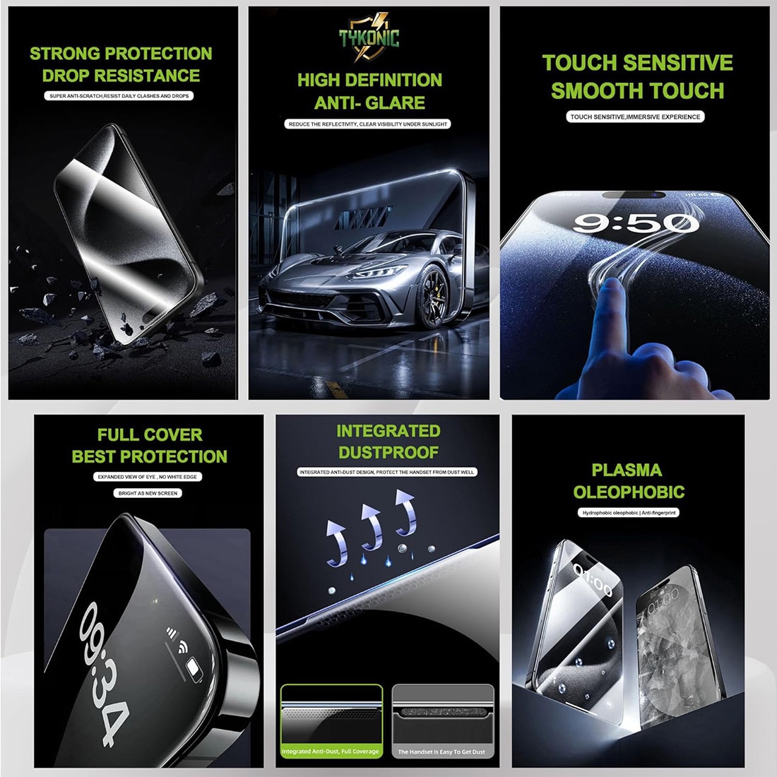 Folie protectie pentru iPhone 17 Pro, DEISNGB, sticla temperata, tehnologie automata de eliminare a prafului, advanced touch sensitivity, acoperire oleofoba, anti-amprente