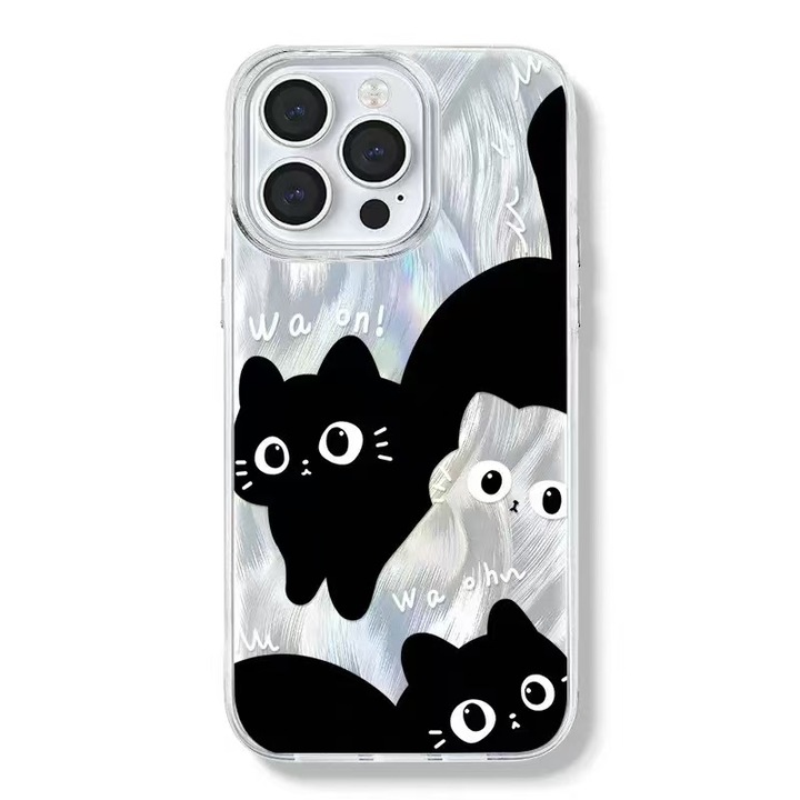 Husa telefon cu model de pisici, pentru iPhone 16 Pro