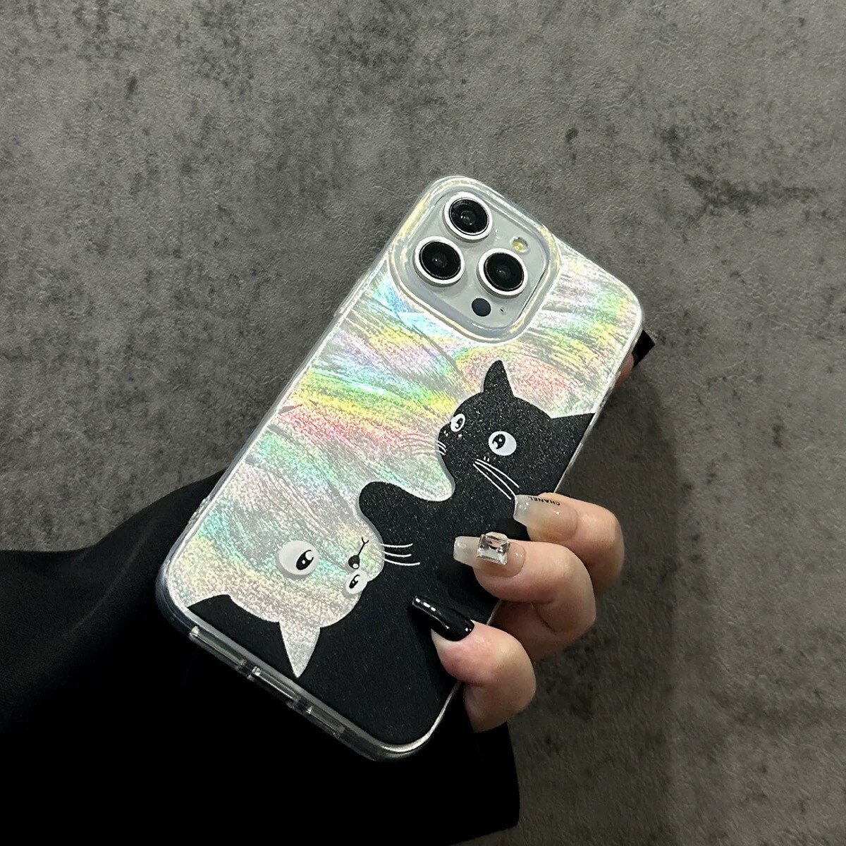 Husa telefon cu model de pisici, pentru iPhone 16 Pro Max
