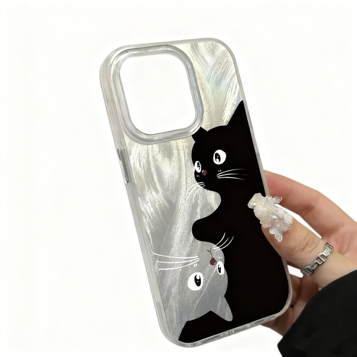 Husa telefon cu model de pisici, pentru iPhone 16 Pro Max